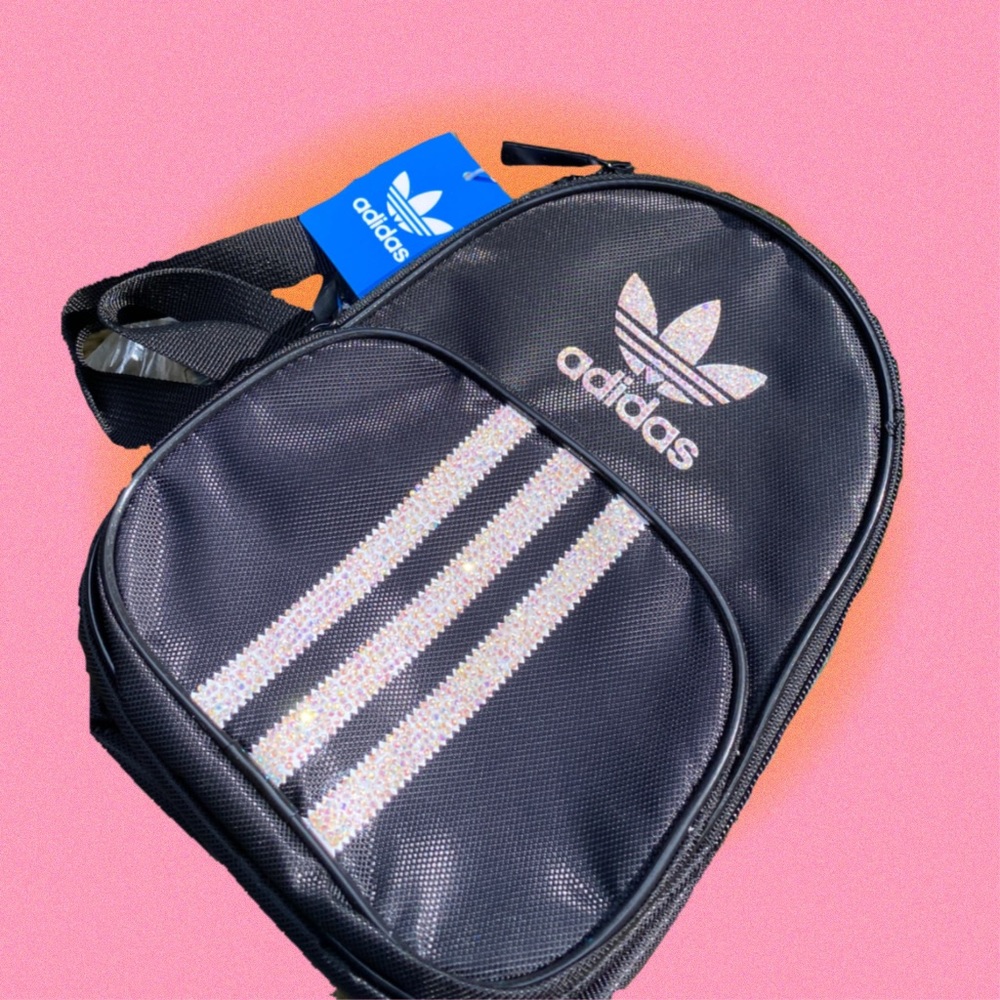 🤍☁️ custom adidas rhinestone mini backpack 🤍☁️
